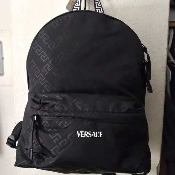 Versace back pack new with tag NEW WITH TAGS VERSACE JEANS COUTURE Logo Backpack IN BLACK  main image 2